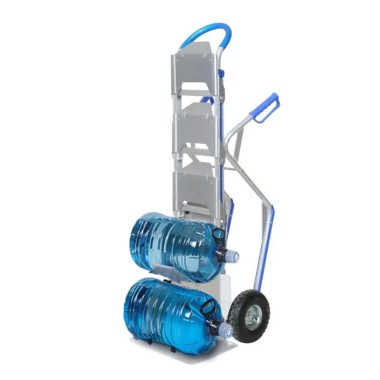 Carretilla para botellones de agua ruedas neumáticas 200 kg