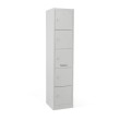 Vista en 3/4 de la taquilla 5 puertas gris 41 cm - puertas cerradas