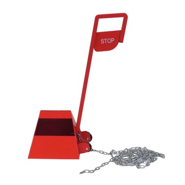 Calzo de rueda con señal de stop 600x400 mm