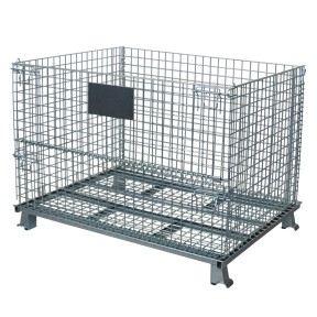 Vista general del contenedor de malla metálica con patas 1200 x 1000 x 890 mm