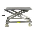 Lateral - Mesa elevadora móvil INOX con manivela 300 kg - plataforma 950x600 mm