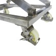 Zoom ruedas 2 - Mesa elevadora móvil INOX con manivela 300 kg - plataforma 950x600 mm