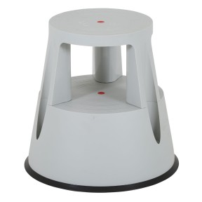 Taburete escalera de plástico con ruedas retráctiles – 2 peldaños