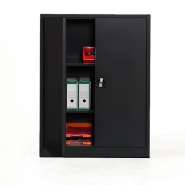 Armario con puertas batientes 100 cm - Negro