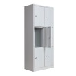 Taquilla 3 puertas 2 cuerpos - Gris - 1 puerta abierta Taquilla 3 puertas 2 cuerpos - Gris - 1 puerta abierta