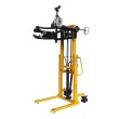 Vista trasera en 3/4 del apilador volteador de bidones 1500 mm 350 kg perfil bajo - mástil elevado