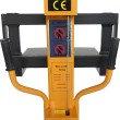 Zoom sobre las asas del apilador posicionador trabajo con manivela 1100 mm 80 kg