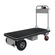 Vista trasera en 3/4 del carro de plataforma motorizado 1280x630 mm 400 kg